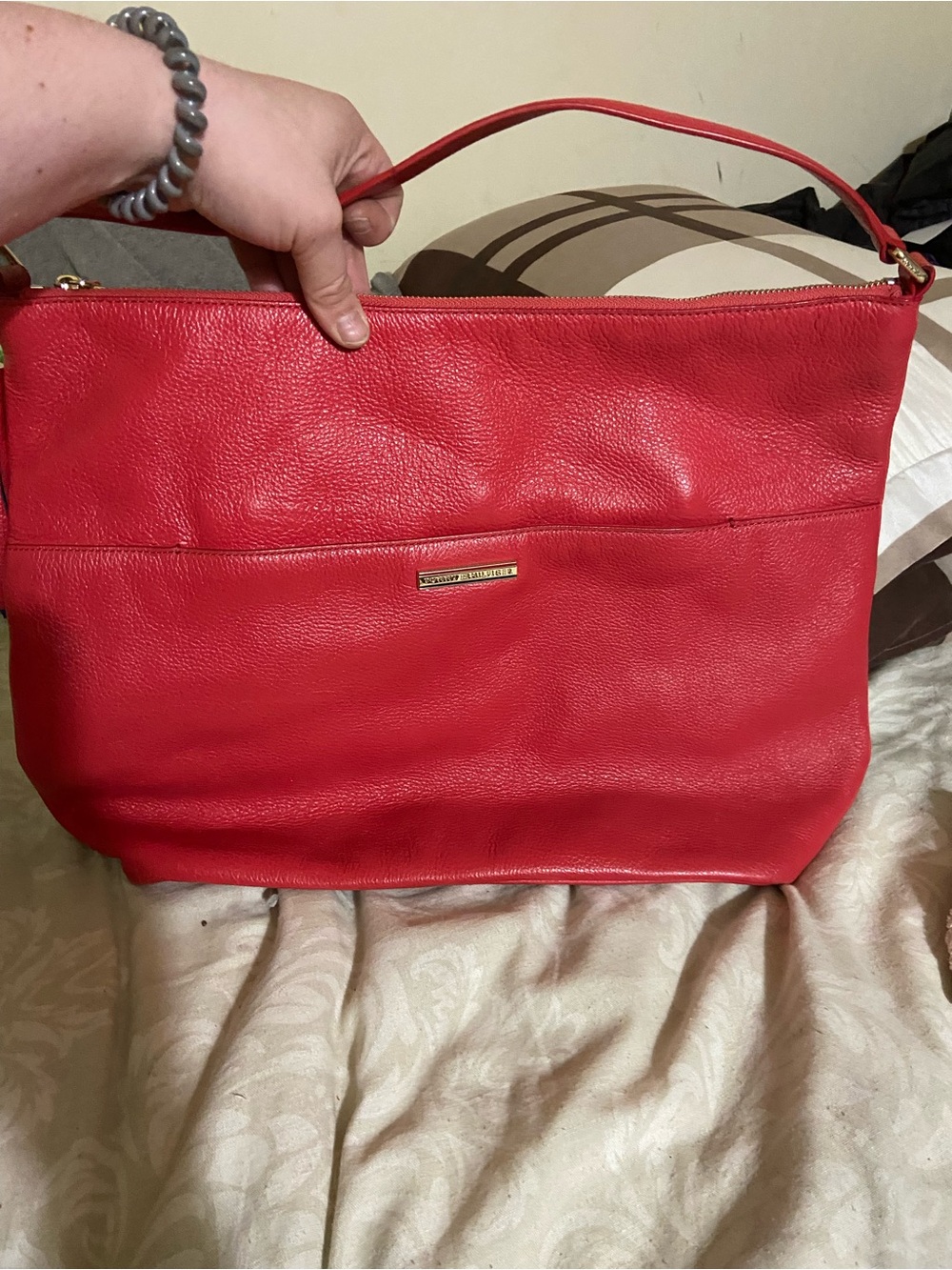 Tommy Hilfiger Red Leather Shoulder Bag